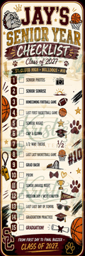 Digital Personalized Senior Year Checklist Banner - Print Ready File